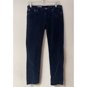 AG Adriano Goldschmied Womens 28R Stevie Corduroy Slim Straight Leg Pants Blue